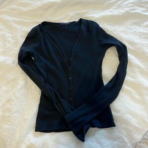 Brandy Melville Blue V neck Button Up